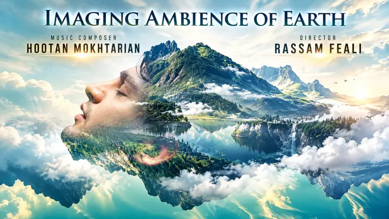 Imaging Ambience of Earth cover: a face formed by a mountain island in the clouds